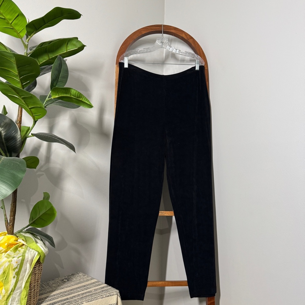 Chico's Private Editions XL Black Liquid Knit Slinky Elastic Waist Pull On Pants